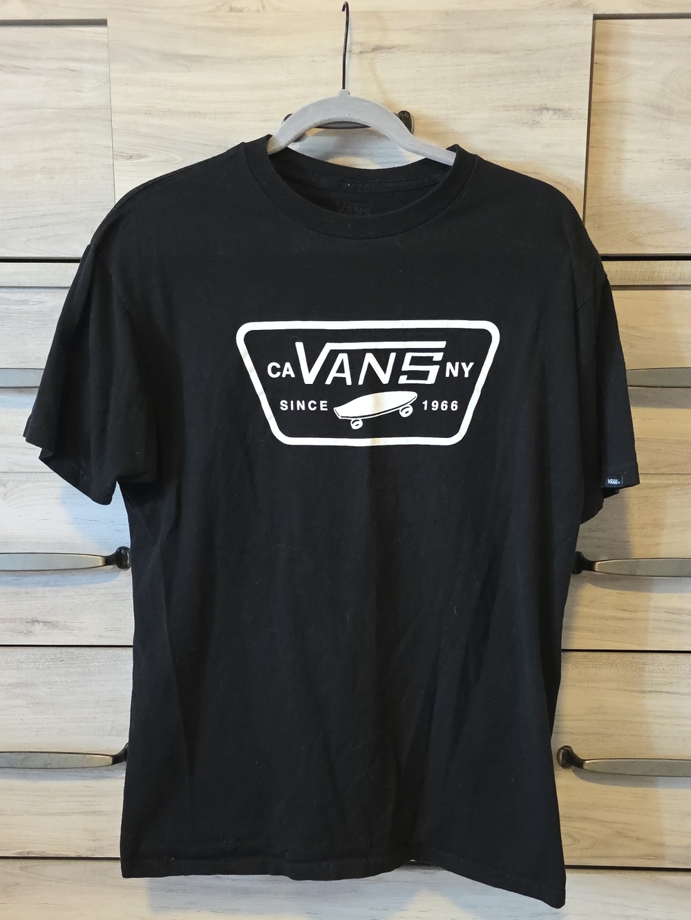 Vans Black Crewneck T-Shirt with White Logo